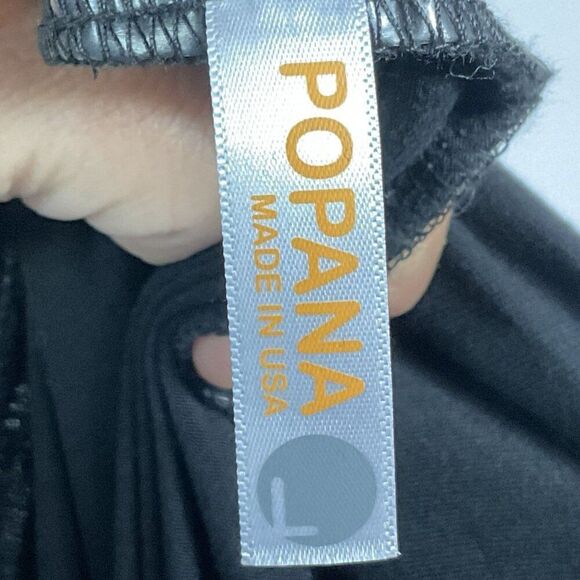 Popana Black Maxi Skirt, size large, 95% rayon, 5% spandex, 5.5" drop waist - Picture 9 of 10